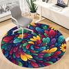 1pc Colorful Swirl Office Round Rug, Carpet for Office, Gaming, Lightweight Round Floor Mat Yy260205047