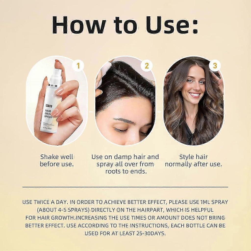 1-3PCS Hair Growth Spray, With Cypress Leaf Extract and Biotin, Non-Greasy, Helps Prevent Hair Thinning & Hair Loss, for Scalp