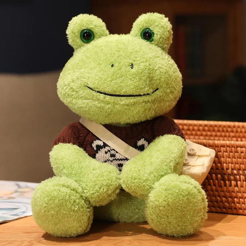 25cm Frosch Plüschtier für Kinder Niedliche Simulations-Anime-Froschspielzeuge für Mädchen Kawaii Stoffpuppe Flauschiges Kuscheltier Kindergeburtstagsgeschenk