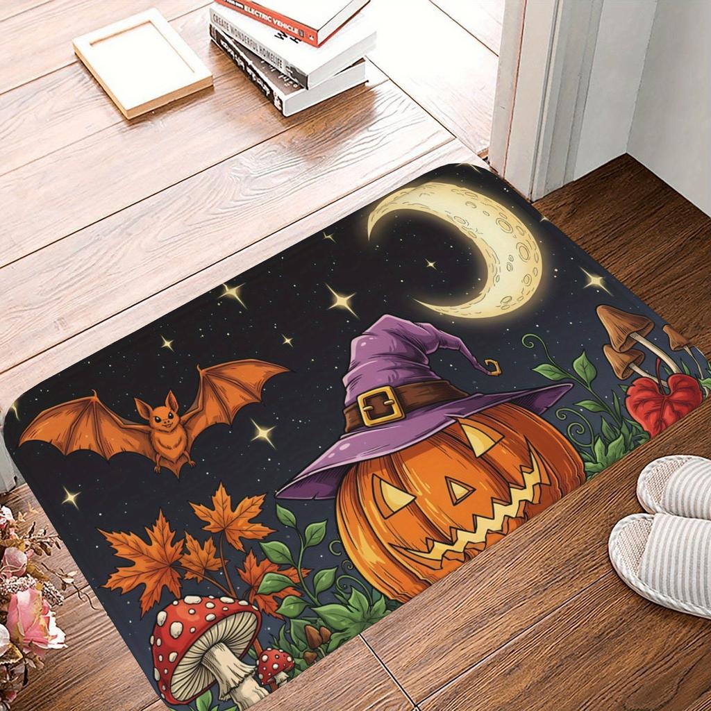 1PC Halloween skull Kitchen Rug Non-Slip Door Mat Pop design Bathroom Rug Bath Mat Carpet for Home Sink Laundry Decor
