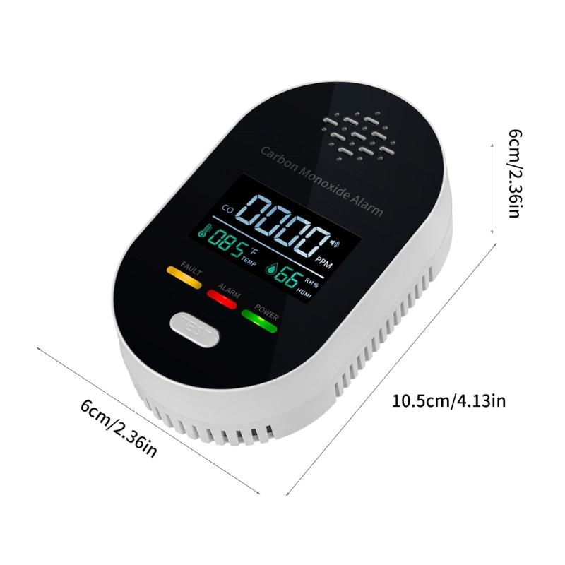 High Sensitivity Carbon Monoxide Alarm Integrated Temperature Moisture Sensors And 85dB Alerts System for Home Office