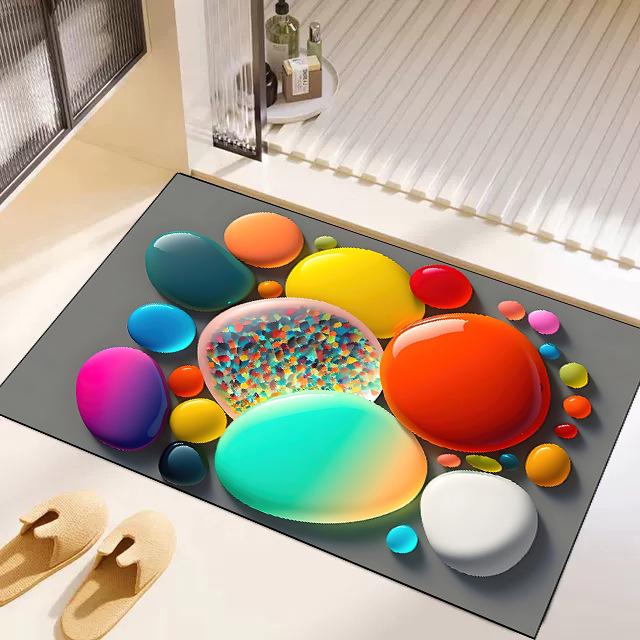 Luxuriöse 3D-Kiesel Diatomeenerde Fußmatte - Schnelltrocknend & Wasserabsorbierend für Eingang & Badezimmer