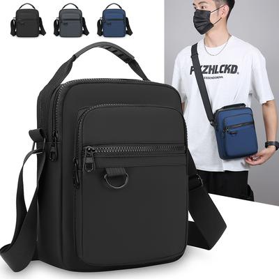 Pánska ležérna taška cez rameno - Malá Oxford crossbody taška s viacerými vreckami na zips
