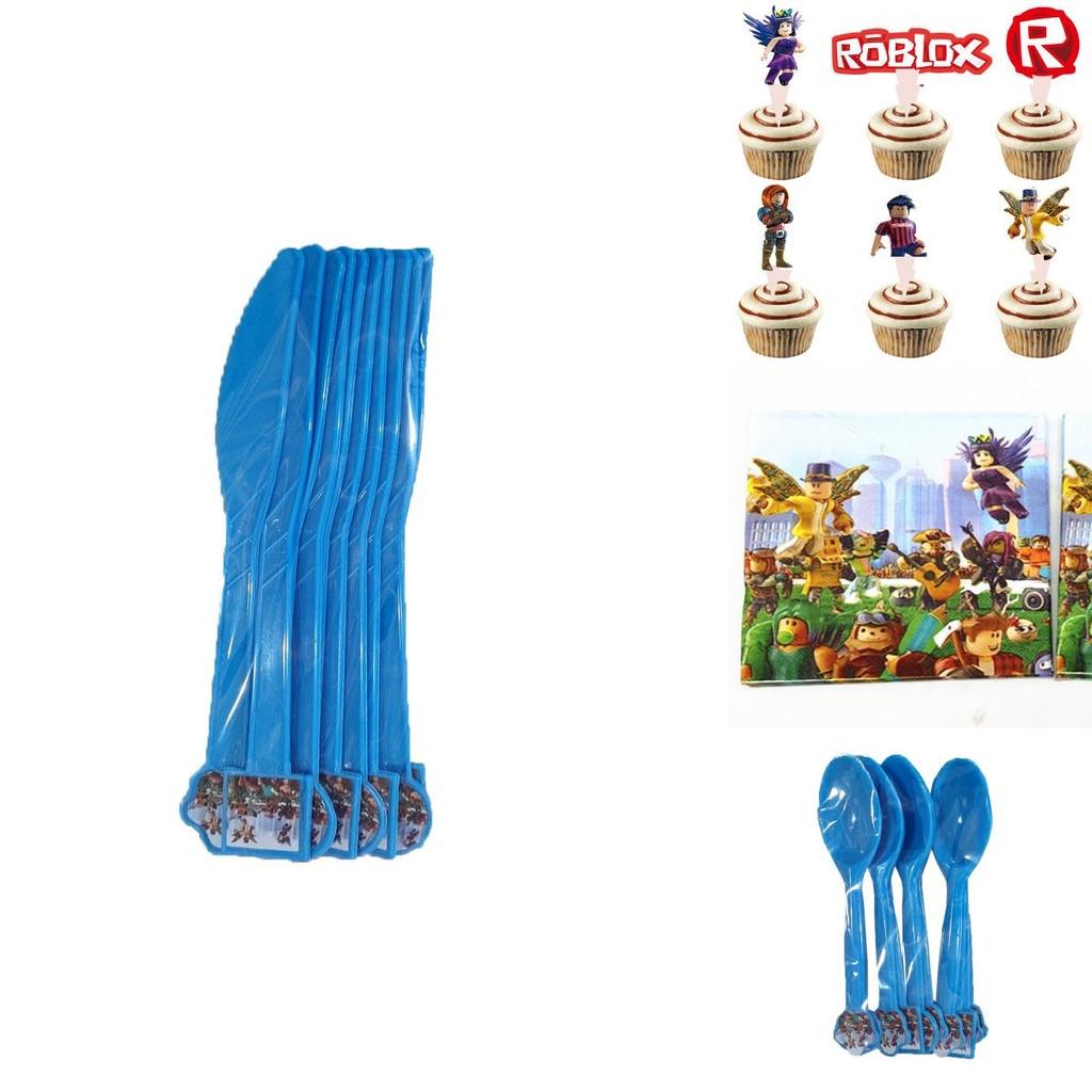 Żywe akcesoria imprezowe na urodziny w stylu Roblox dla dzieci z banerami i topperami na tort