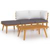 vidaXL 4-tlg. Garten-Lounge-Set mit Kissen Massivholz Akazie