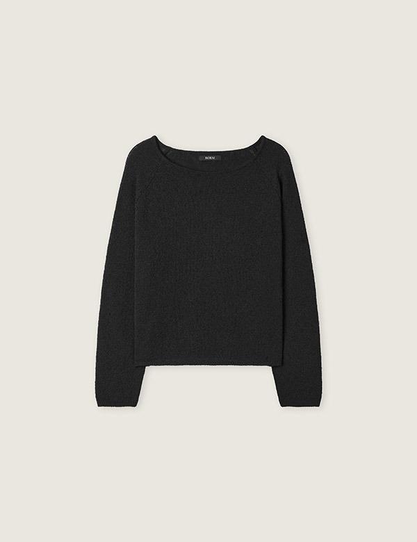 ROEM Linen-Like Crop Knit (Black) Rmkag25Nt1