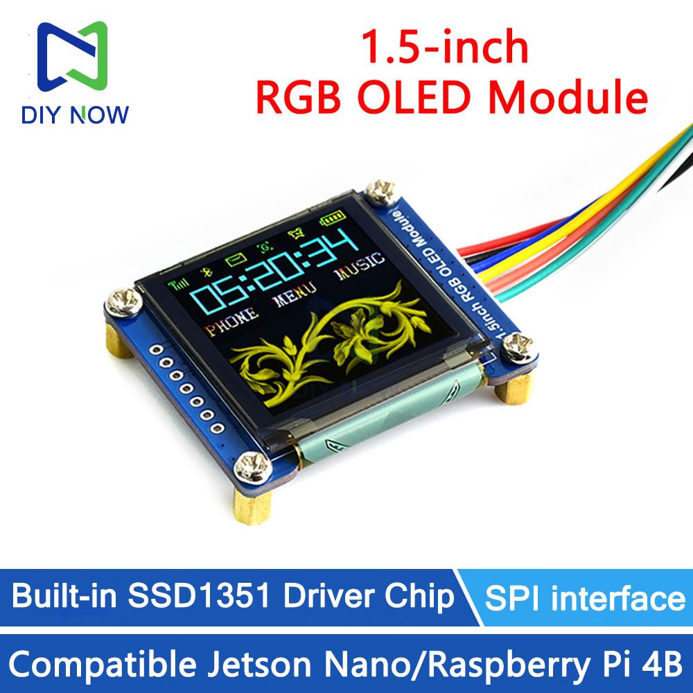 1.5-inch RGB OLED Module SSD1351 Display Expansion Board 128x128 Resolution 65K Colors for Raspberry Pi 4B for Jetson Nano