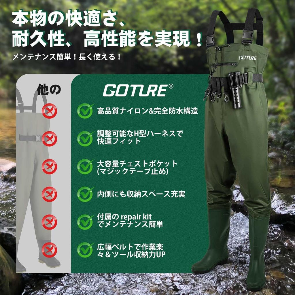 Goture Waders with Ready To and Accessories Waterproof Phone Dry and Multifunctional Fishing Fishing and and Lightweight for and Surf Available In
