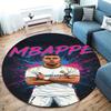 Kylian Mbappe Round Area Rug,Carpet Rug for Living Room Bedroom Sofa Playroom Decor,Non-slip Floor Mat