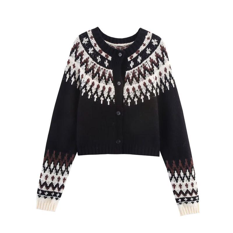 Za New Arrival Women's Clothing ZR Fashion Style Export Fashion All-Match Minimalist Casual Short Jacquard Knitting Cardigan