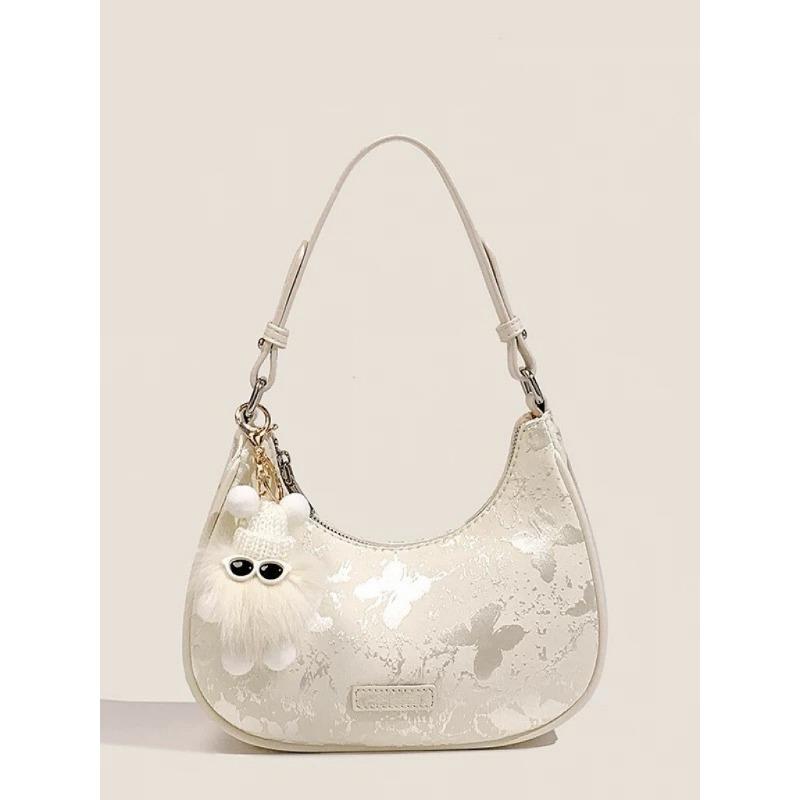 

Трендовая женская сумка Нишевый дизайн Сумка-полумесяц Модная и универсальная сумка для поездок на работу Подмышечная сумка Сумка через плечо бежевый