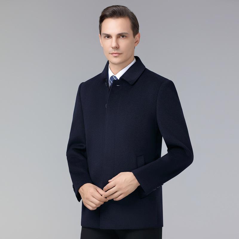 Brand Men's High-End Double-Sided Cashmere Coat - Wrinkle-Resistant Classic Business Wool Jacket