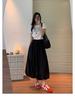 Women's White Bud Hepburn Midi Skirt - 2026 Spring/Summer Collection