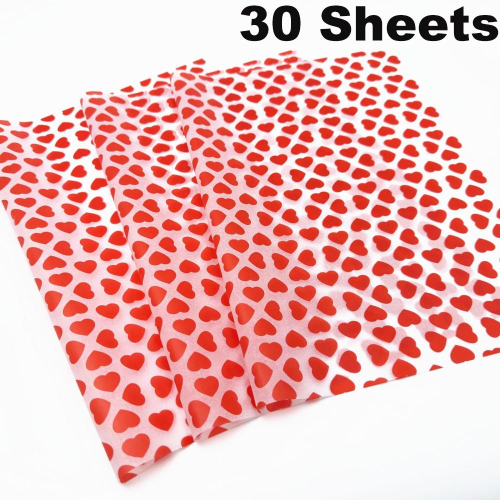 

50 Sheets Red Heart Pattern Tissue Paper 50*35cm Gift Wrapping Paper Suitable for Wedding Valentine s Day Birthday GiftPackaging