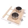 Wooden Perch Stand Hanging Feeder Bowls Multifunctional Bird Food Cups  Budgie