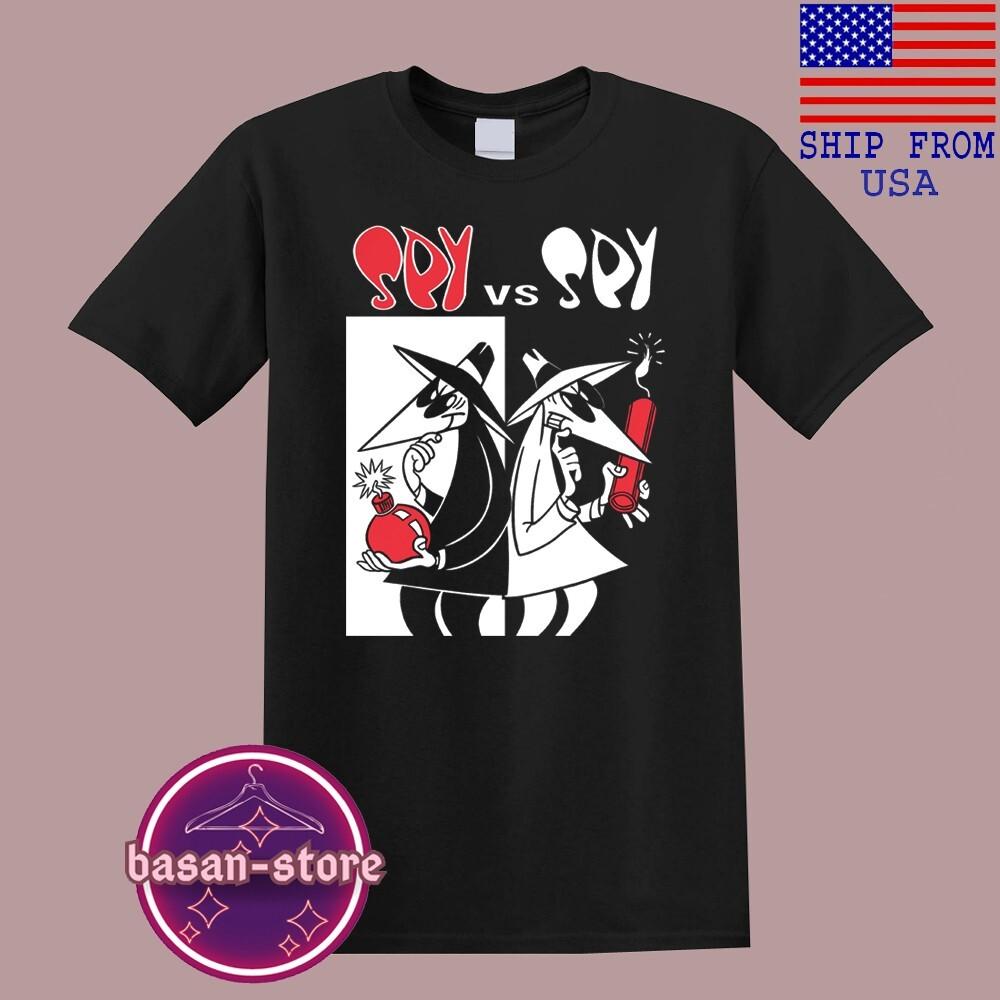 Spy vs Spy Men#039;s Black Size S5XL Unisex T-Shirt XXXL