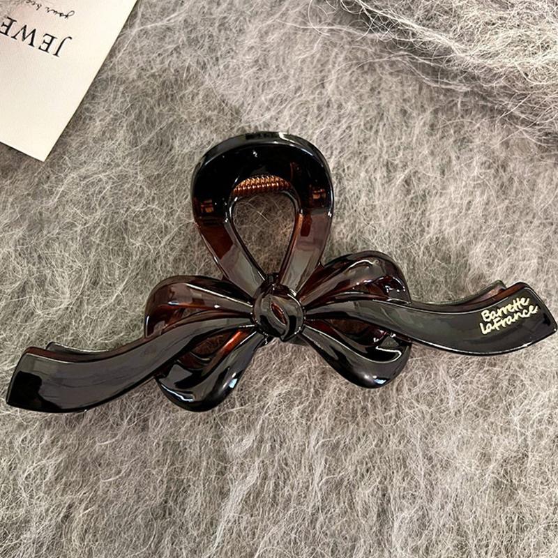 1pc New Bow Clip for Women, Large Size, Multiple Hair Volume, High-end Shark Clip, Cross-border Hair Clip, Rear Head Ornament