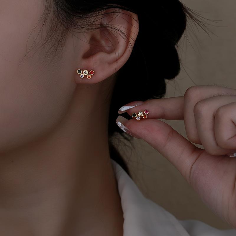 925 Sterling Silver Jewelry Uxury Colorful Crystal Butterfly Stud Earrings for Women Wedding Party Jewelry for Girls Friend Gift