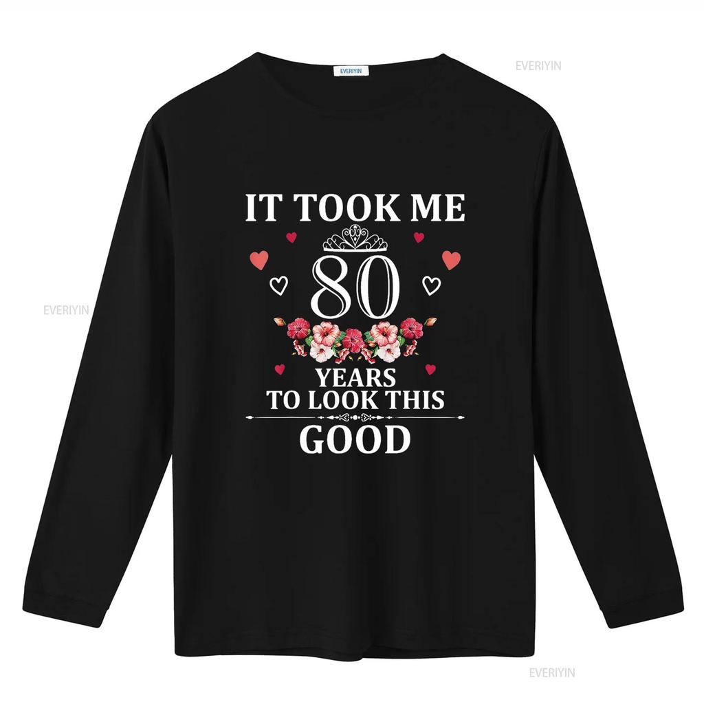 80 Year Old Lady Woman Funny Mom s 80th Birthday T Shirt Black vintage Washed Versatile Breathable homme Top For Everyday Wear