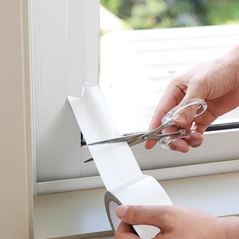 Window Draft Sealing Film Tape Thickened Windproof Tape Adhesive Seam Sealing Strips for Sliding Window, Door Frame