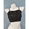 Foreign Trade Pure Desire Sexy Shiny Sequins Cami Inner wear 2024 Summer French style Sweet and Spicy Short Slimming Top