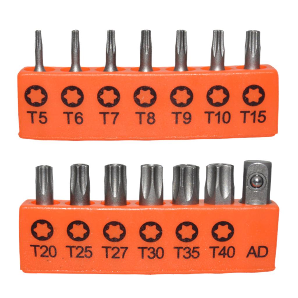 Plum Blossom Screwdriver Bits Set T5-T6-T7-T8-T9-T10-T15-T20-T25-T27-T30-T35-T40 Bit Plum Blossoms Repairing Head