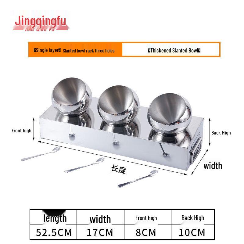 Stainless Steel Condiment & Seasoning Rack with Bowls