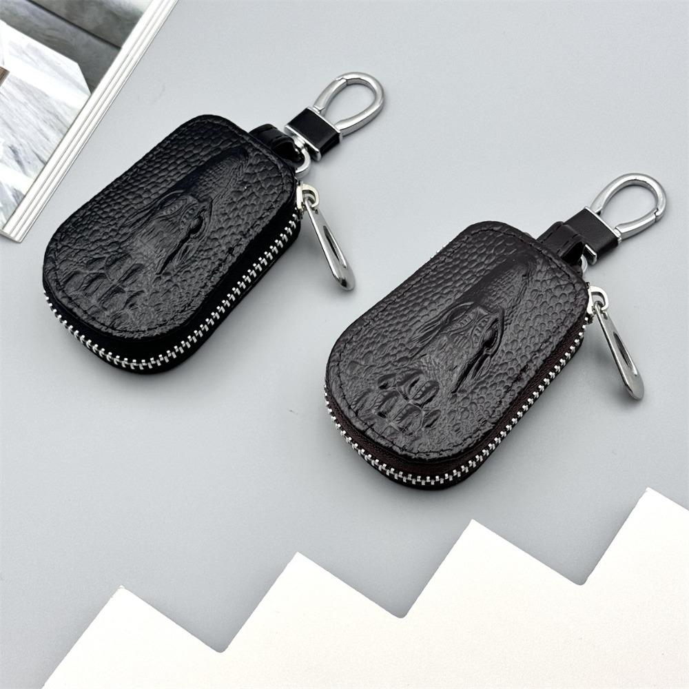 Luxuriöses Autoschlüsseletui mit Alligatorkopf-Modeanhänger, stilvolle Schlüsselhülle für Autoschlüssel