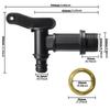 2Pcs Tank Tap Adapter Replacement Water Tap with Brass Nut 3/4in Water Butt Tap Coarse Thread Garden Water Tanks Faucet