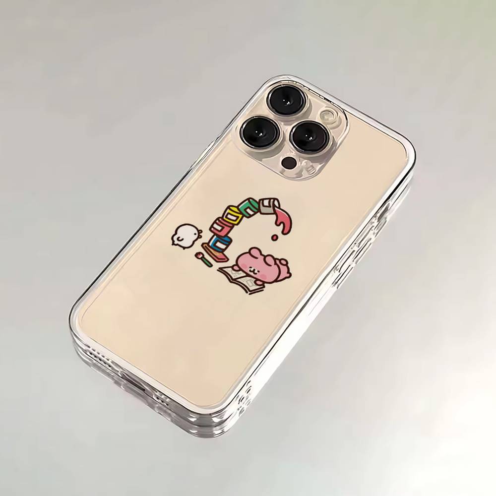 K-Kanahei Pink Bunny Phone Case For iPhone 16,15,14,13,12,11,17 Pro,Max,Plus,X,XS,XR,SE,Mini Transparent Soft Cover