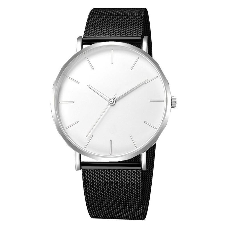 Simple trend fashion thin mesh belt watch men's personality simple scale quartz men's watch