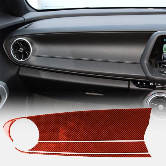 

3 шт. отделка панели приборной панели термостойкое украшение из углеродного волокна красная приборная панель автомобиля со стороны пассажира