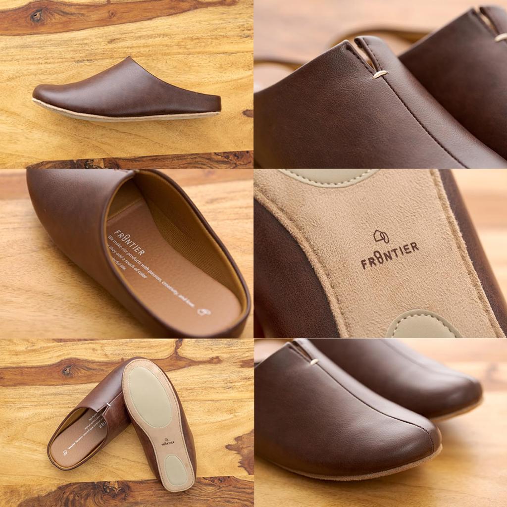 Slippers Designed for for Men and Indoor and for Room Dark [Frontier] Room's Walking, Women, Guests, Shoes, Brown, L, 25.0-27.0cm