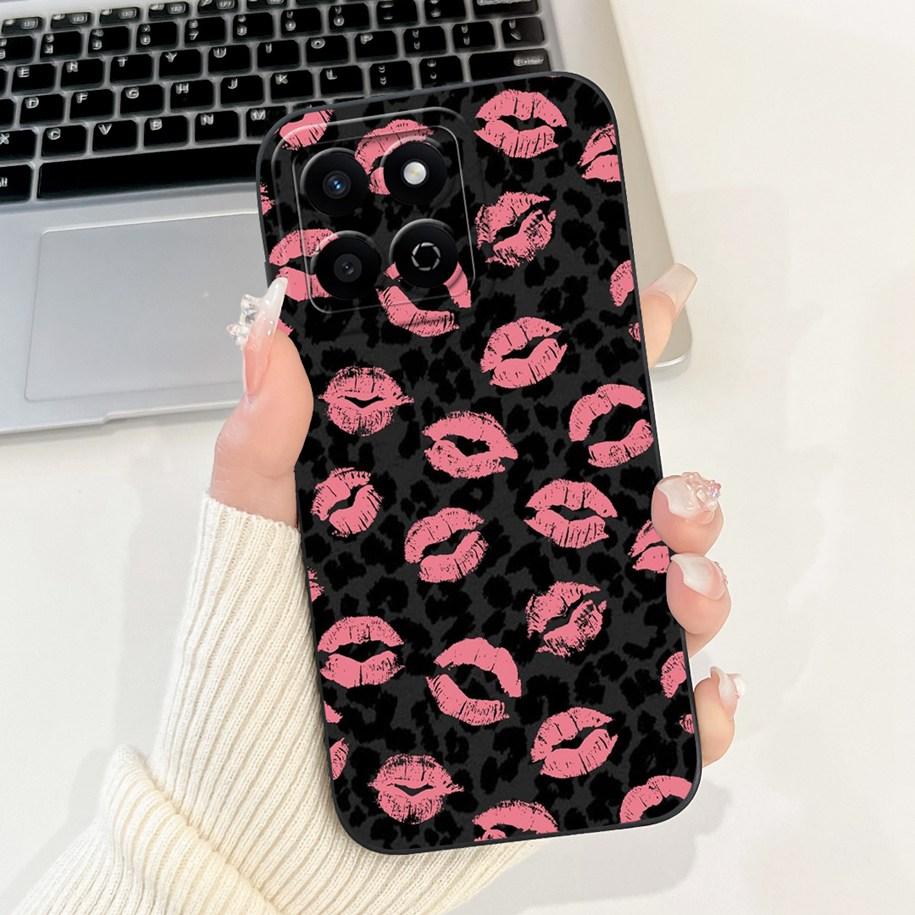 Shockproof Case For Honor X7c Cover HonorX7c 4G Funda Fashion Bowknot Marble Soft Liquid Silicone Cases For Honor 200 Smart Etui