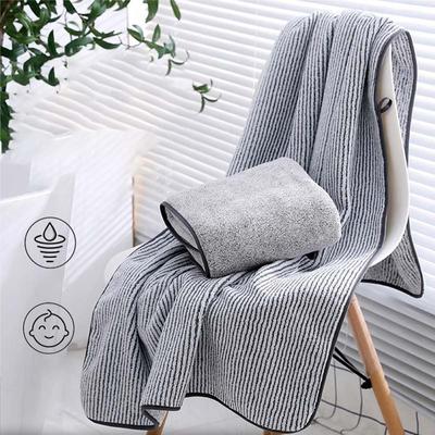 Toallas de baño gruesas para el cuerpo, toalla de microfibra, bata de ducha deportiva para gimnasio, spa, baño, hogar, rayas grises, toallas absorbentes suaves para baño, toalla de viaje