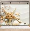 Sommer Strand Sand Hintergrund Fotografie Tropisch Hawaii Meeresufer Seestern Muschel Baby Geburtstag Feiertagsparty Hintergrund Foto Requisiten