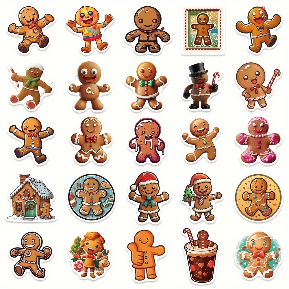 50PCS Kawaii Christmas Dessert Gingerbread House Stickers for Scrapbooking Skateboard Phone Case Children's Gift Toy