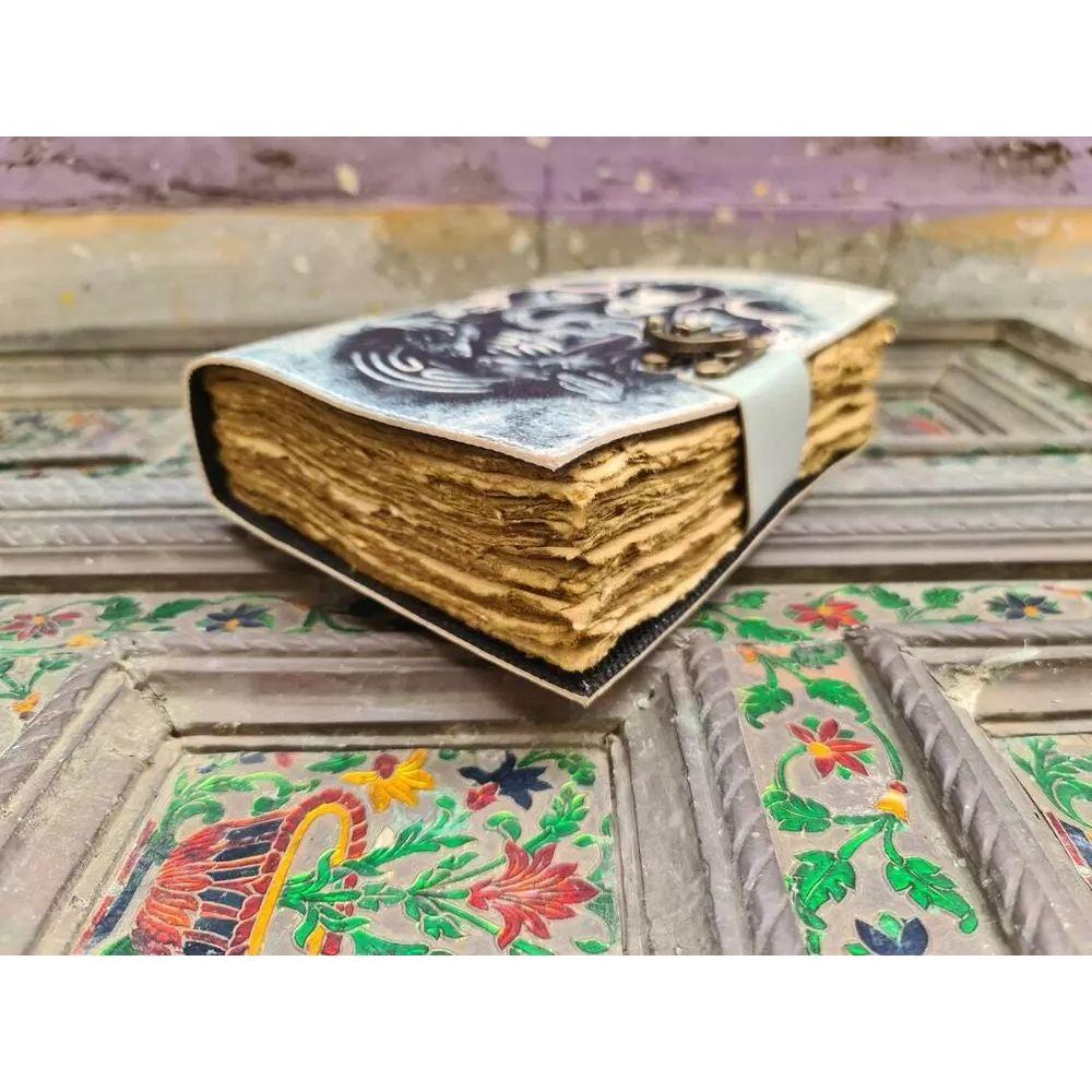 Triple Moon Goddess, Journals for Adults, Protective Printed Leather Journal