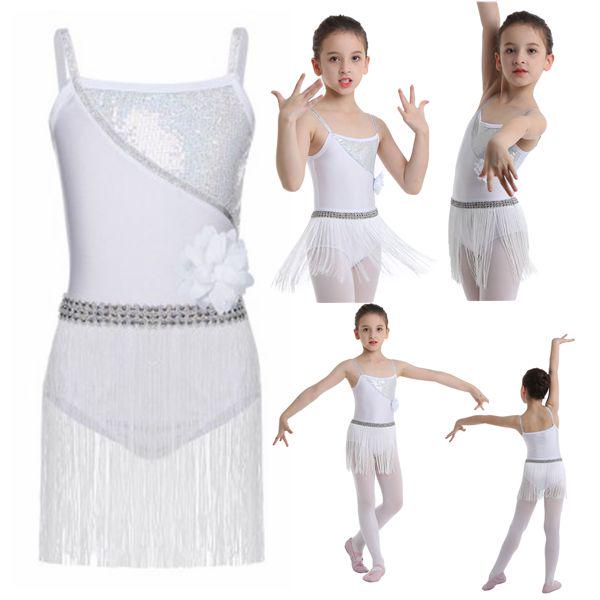 Buy Kids Girls Shiny Sequined Latin Rumba Salsa Tango Dance Leotards