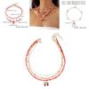 Ensemble collier et ras-de-cou ras-de-cou à plusieurs rangs de perles, pendentif fraise d'été pour femme