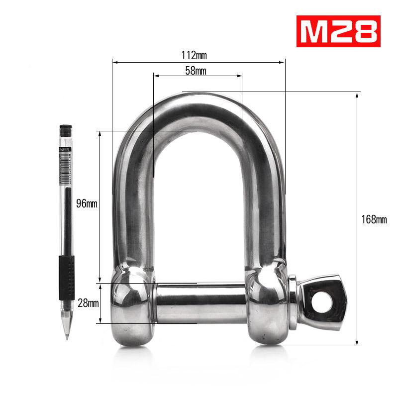 304 Stainless Steel Bow Shackle - Tow Hook, Marine Rope Ring, Chain Lifting Rigging Connector