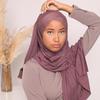 Muslim Cross Tie Jersey Instant Hijab Good Stitch Stretchy Scarf Soft Turban Plain Headband Wraps Foulard