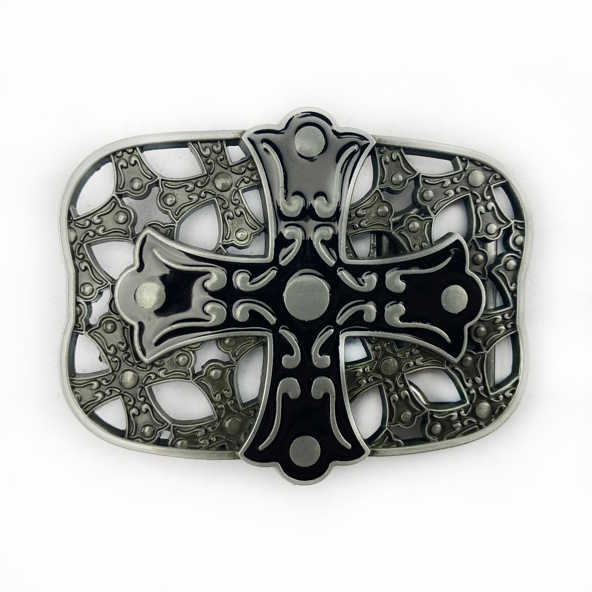 Zinc Alloy Western Cowboy Hollow Leather Belt Buckle