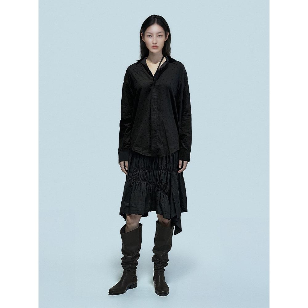 Anggae Punching Balloon Skirt Black