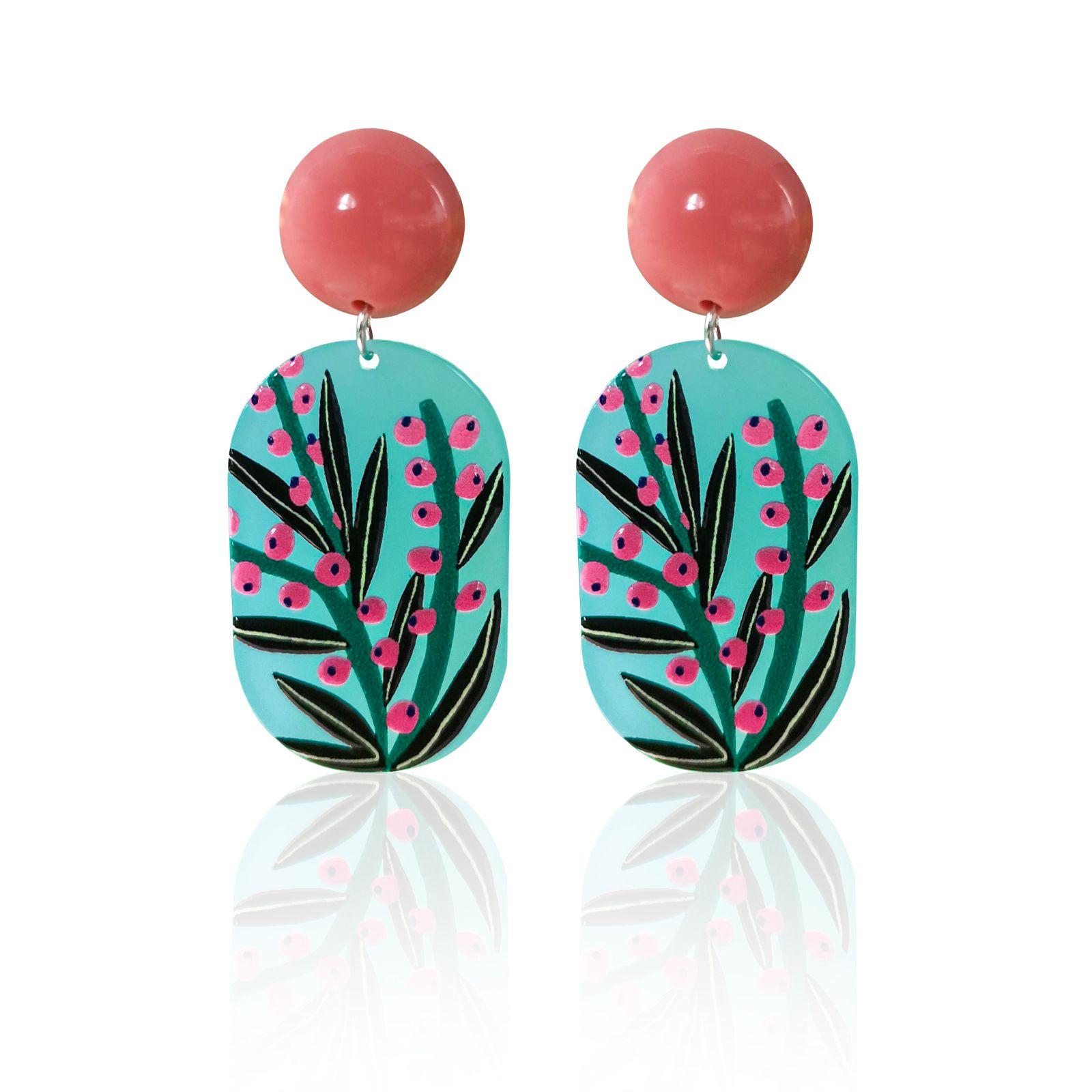 

Her Lab Джойас | Модные серьги с изображением персикового цвета