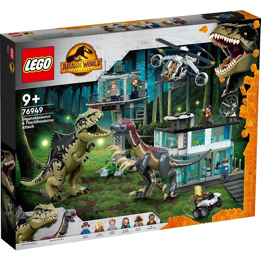 LEGO Jurassic World Attaque du Giganotosaurus et du Therizinosaurus Jouet de Construction pour Enfants 9-11 ans