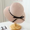 Sun hat large brim bucket hat women's basin hat straw hat webbing bow holiday straw hat seaside beach hat women