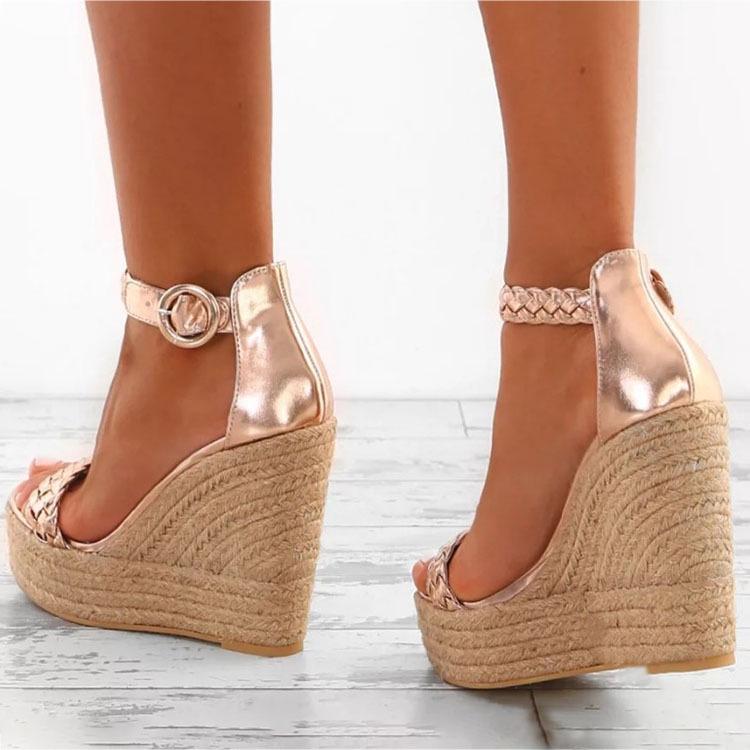 Moda Zapatos de Mujer Sandalias de Plataforma de Tacón Alto Hebilla con  Tacones Altos Sandalias de Cuña de Gran Tamaño comprar a buen precio —  entrega gratuita, reseñas reales con fotos — Joom