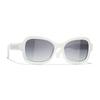 CHANEL Classic Comfort Driving Acetate Frame Butterfly Sunglasses Women's White