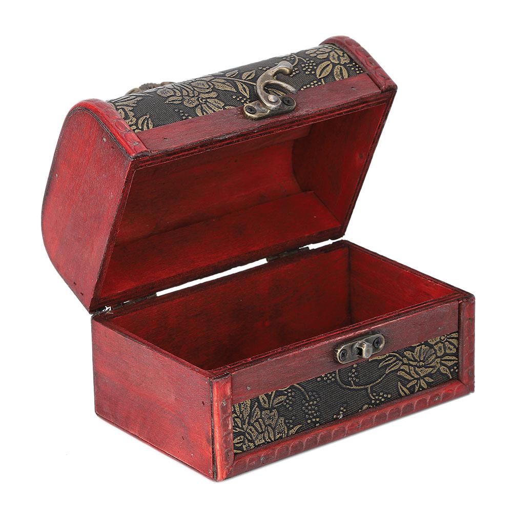 Vintage Square Jewelry Storage Box Handmade Wooden Decorative Display Case